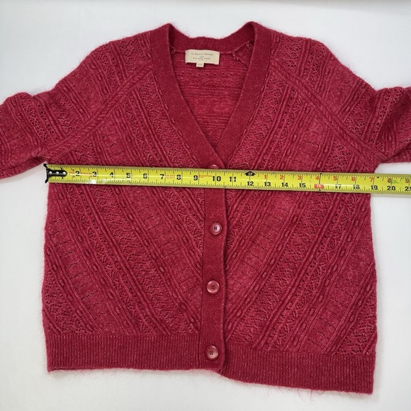 Sezane Eya Cardigan Sweater Kid Mohair Wool Blend Pink XXS Oversized Quiet Luxe - Picture 14 of 15
